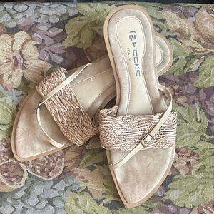 Women's Beige Woven Sandals